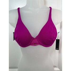 NWT BeMe New York Magenta Demi Bra Lace Underwire Pink 34C Barbiecore Bright‎